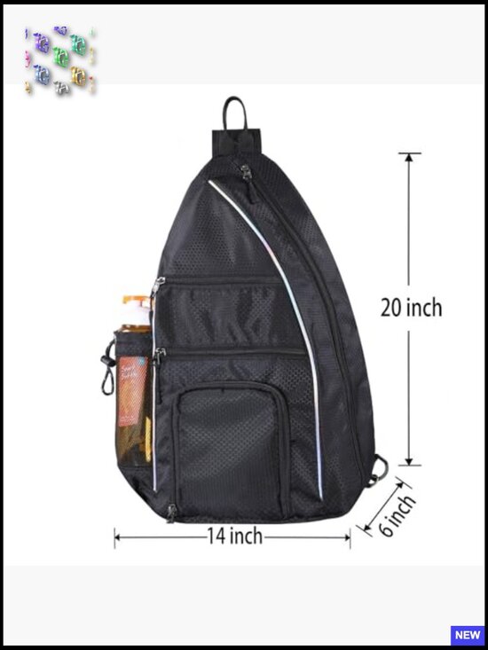 Sling Backpack for Pickleball Paddles - Travel Sports Bag with Multiple Pockets